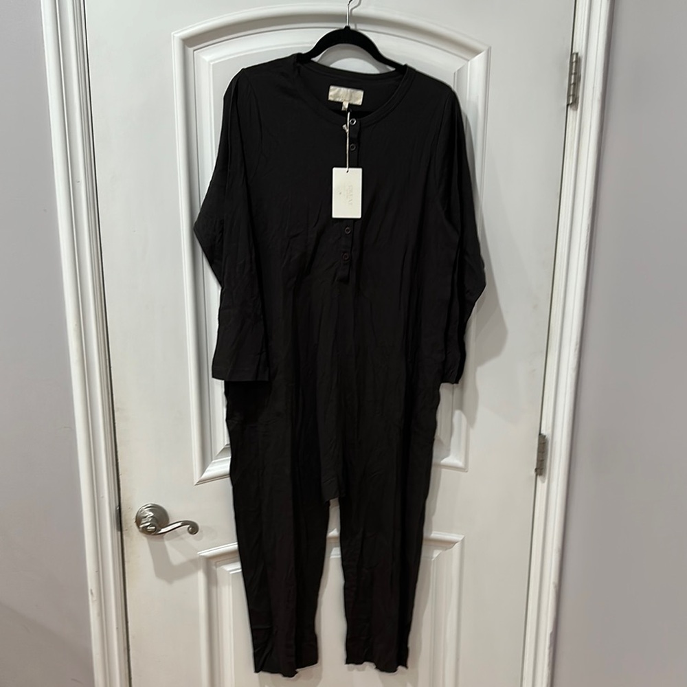 THE GREAT. Black Relaxed Fit Jumpsuit